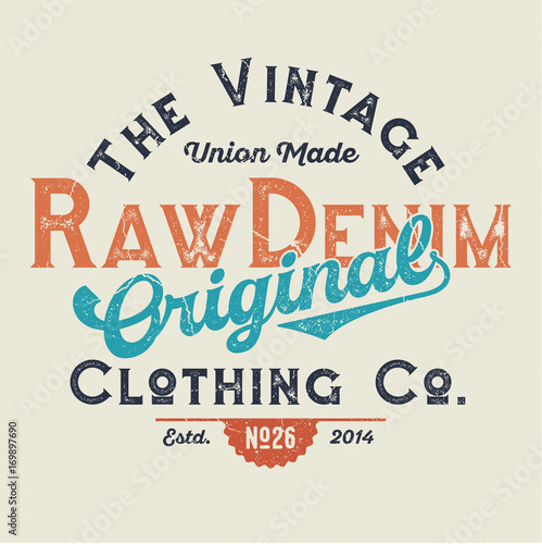 The Vintage Raw Denim - Tee Design For Print