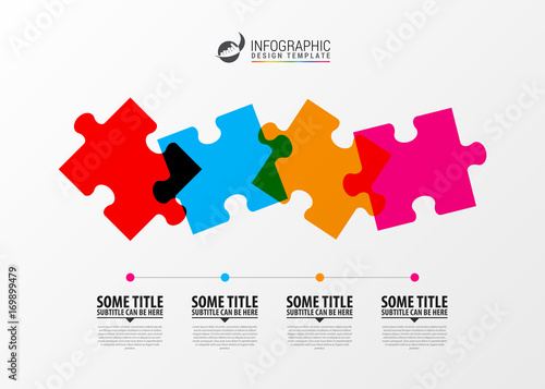 Puzzle piece infographics business concept. Modern design template