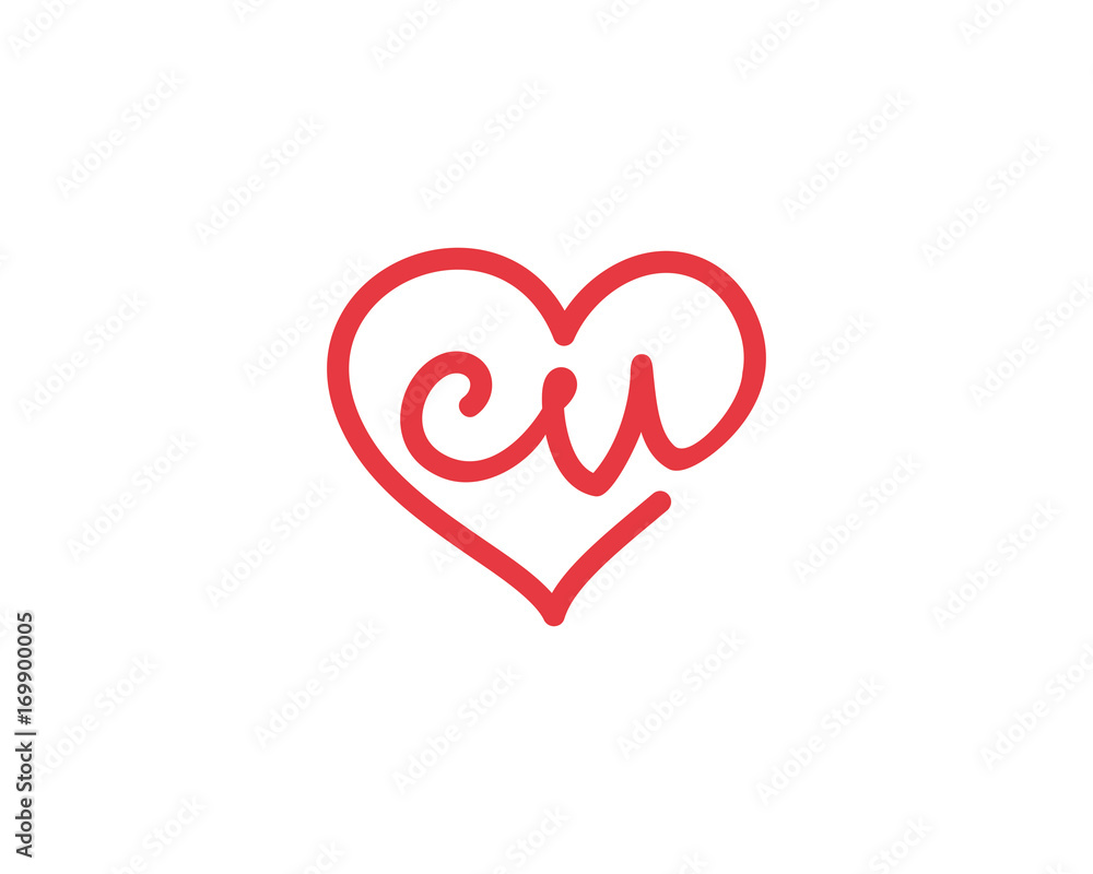 Lowercase letter cv and heart 1 Lowercase letter cv and heart 1