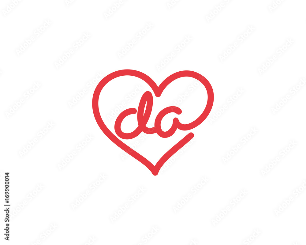 Lowercase letter da and heart 1
