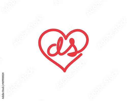 Lowercase letter ds and heart 1