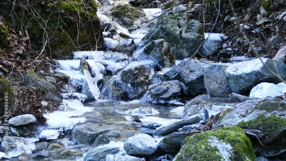 Small river with ice in Mavrovo National Park Macedonia Small river with ice in Mavrovo National Park Macedonia