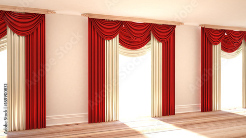 Curtains. 3d illustration, 3d rendering.