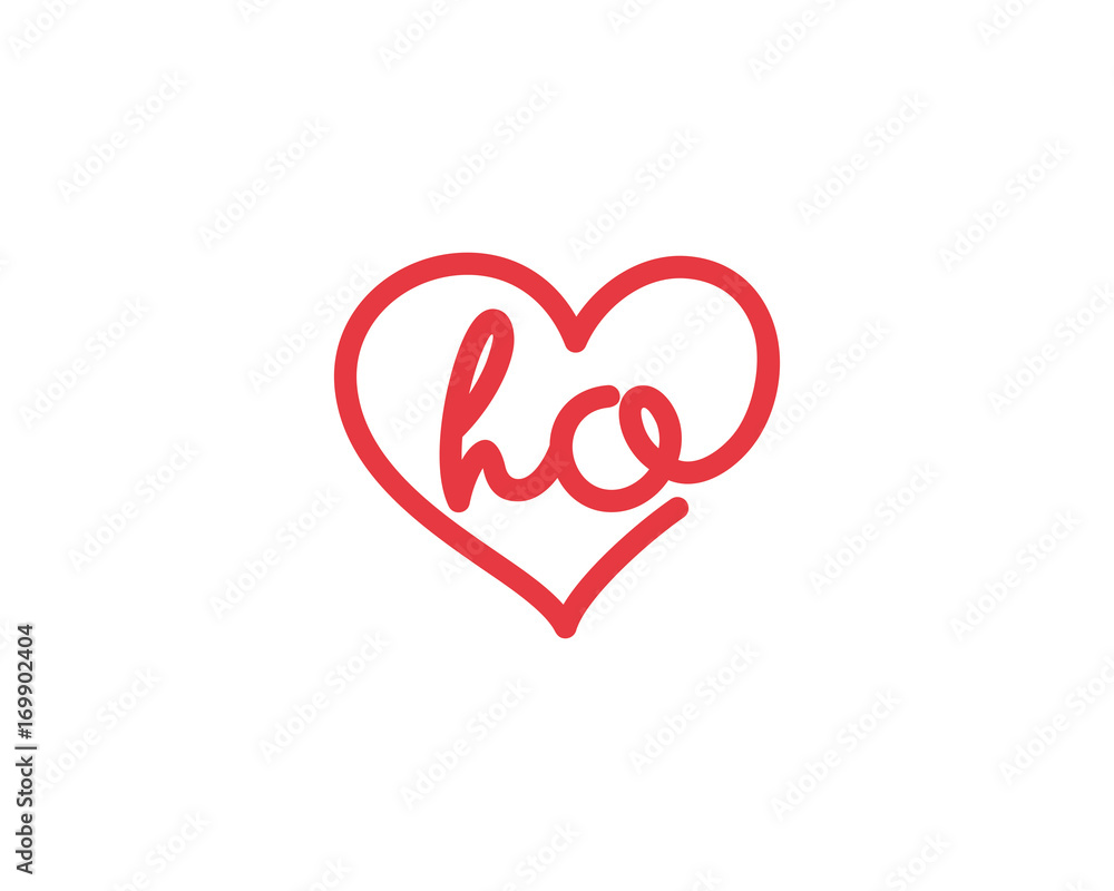 Lowercase letter ho and heart 1 Lowercase letter ho and heart 1
