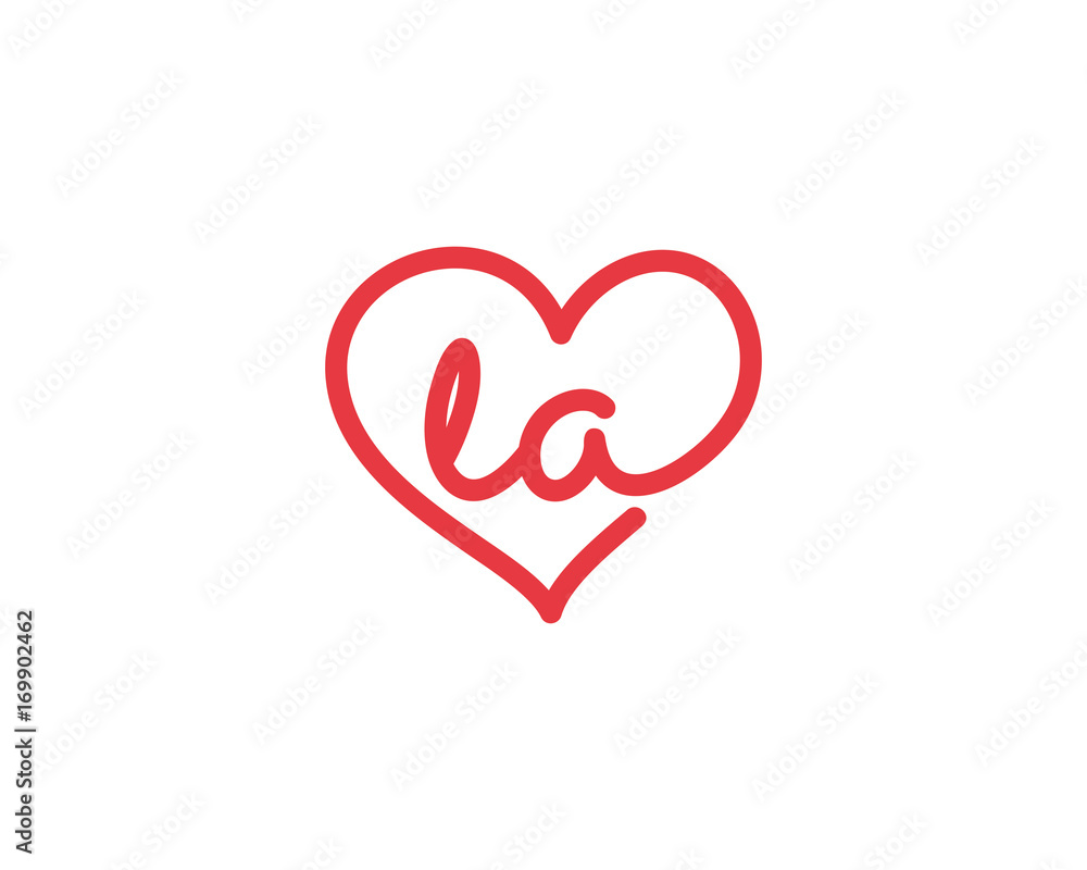 Lowercase letter la and heart 1