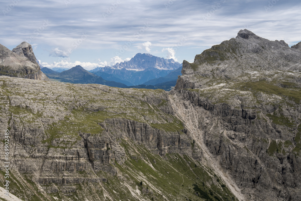 Naklejka premium Dolomites Alps, mountain panorama in northern Italy.