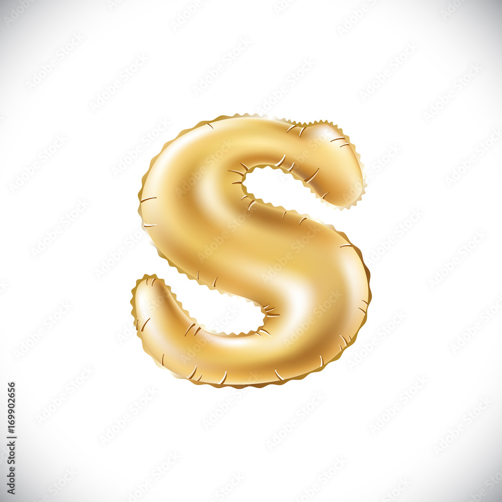 Set Of Gold Isolated Alphabet Letters And Numbers Stock Illustration -  Download Image Now - Balloon, Text, Alphabet - iStock