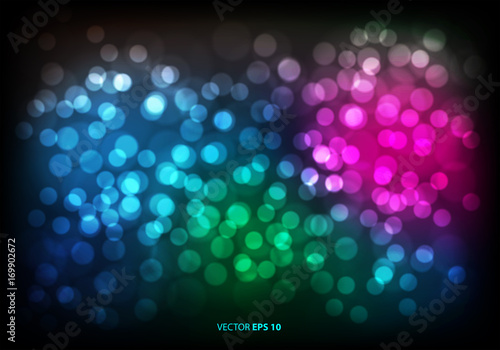 Abstract color bokeh blur light background vector illustration.