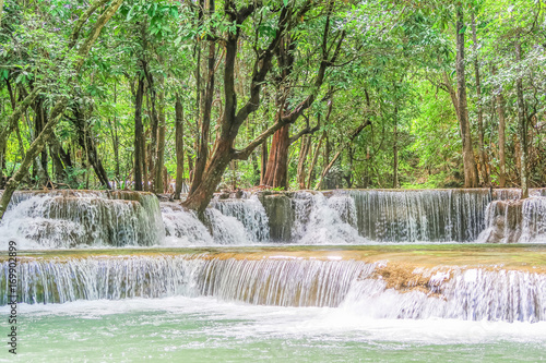 Huay Mae khamin waterfall in National Park Srinakarin, Kanchanaburi, western of Thailand