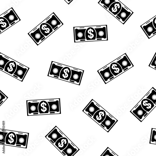 seamless pattern black banknote
