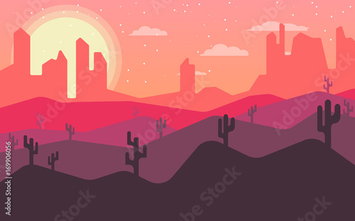 Vector Desert Landscape Flat Design