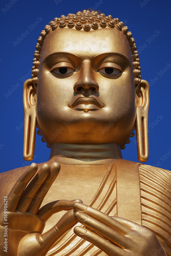 The giant Buddha statue in Dambulla cave temple