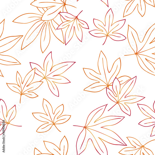 color contour vector pattern of leaves