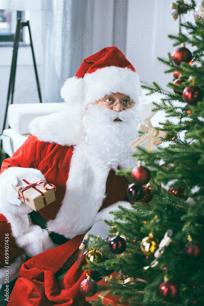 santa claus with christmas gift santa claus with christmas gift