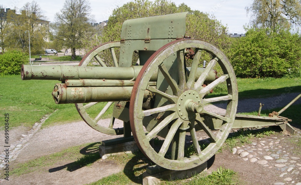 Portuguese artillery piece on display 