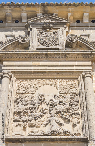 San Ignacio church facade details, Baeza, Jaen, Spain