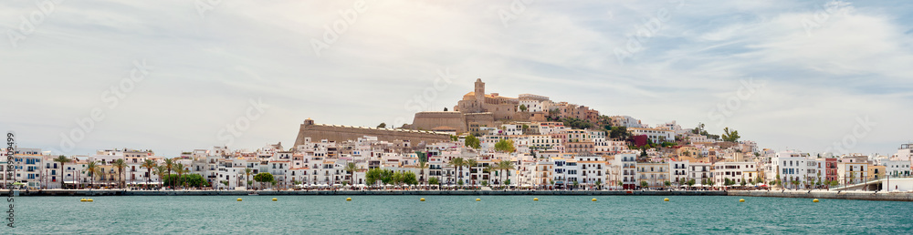 Panoramic view of the Dalt Vila of Ibiza. Spain