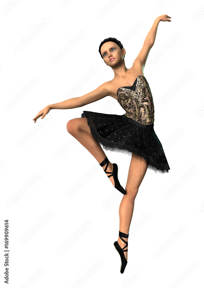 Obraz premium 3D Rendering Ballerina on White