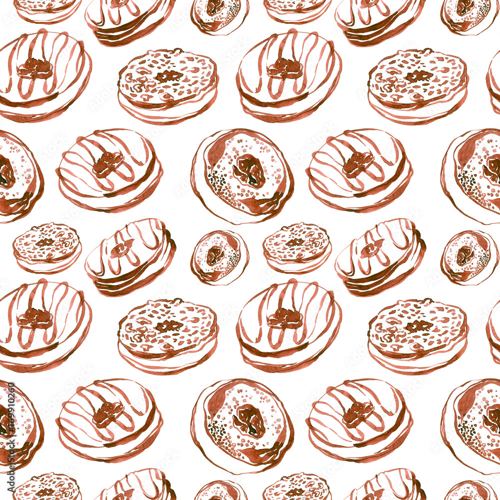 Seamless donuts sweet pattern. Seamless donuts sweet pattern.