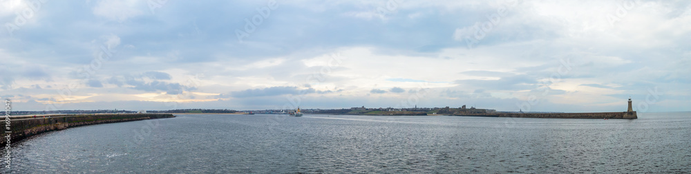 Panoramic view over North Shields, England Winter 2017, Tyne and Wear