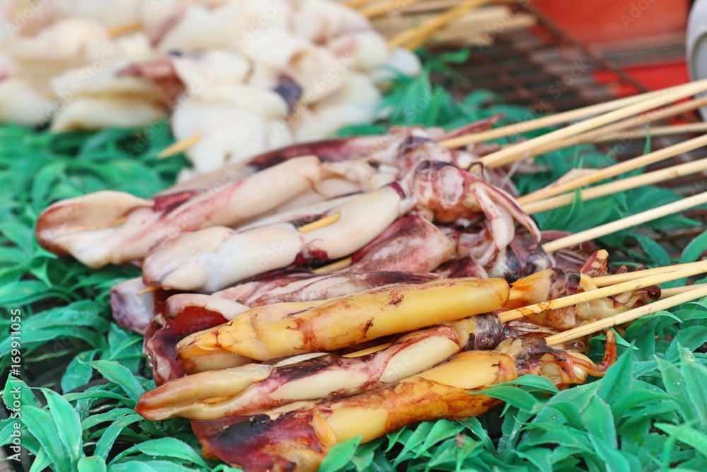 grilled squid in street food