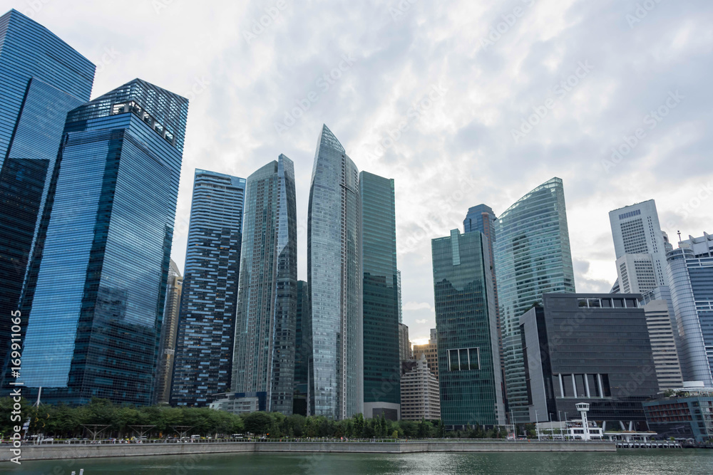 Skyline view of buildings in business district Skyline view of buildings in business district