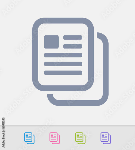 Duplicate Document - Granite Icons. A professional, pixel-perfect icon designed on a 32x32 pixel grid and redesigned on a 16x16 pixel grid for very small sizes.
