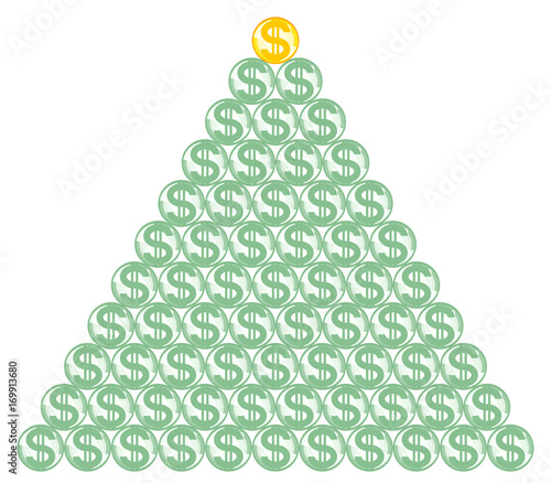 Abstract dollar symbol pyramid