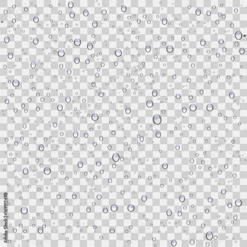 Realistic water rain drops transparent background