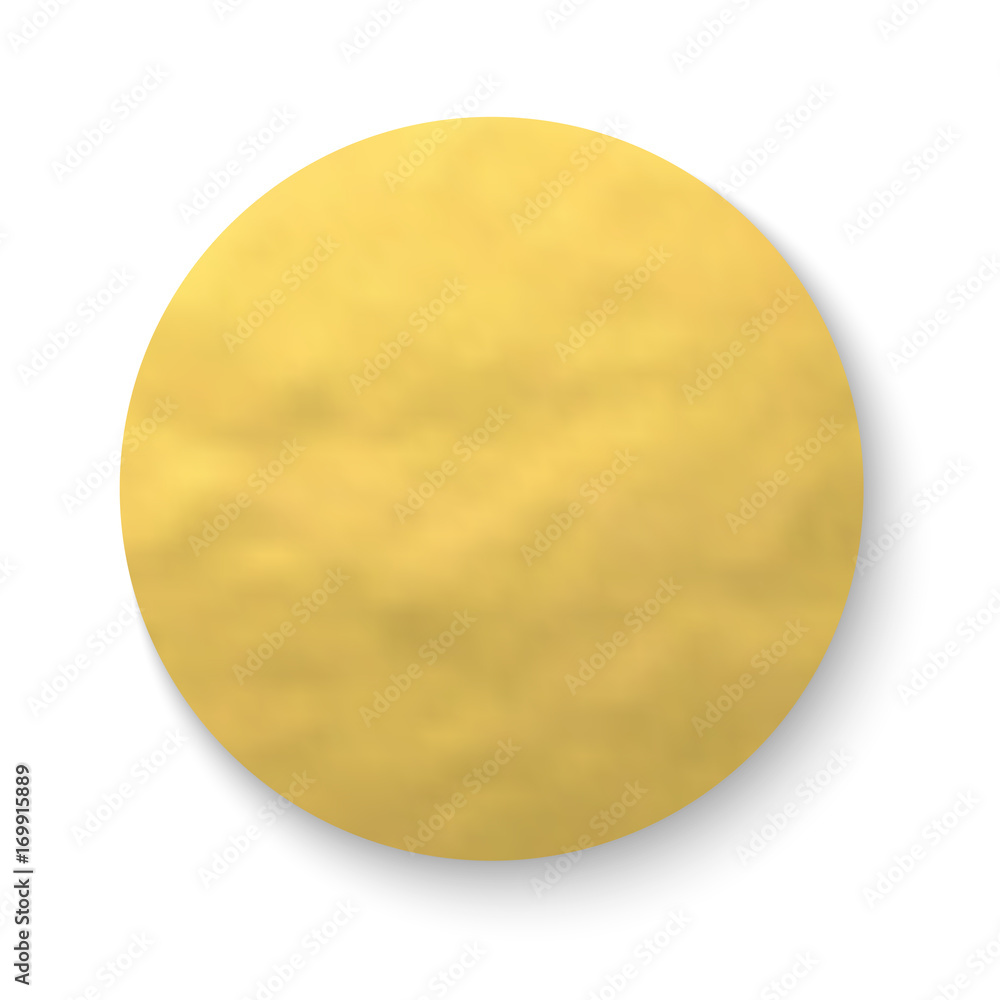 Round golden foil banner with shadow Round golden foil banner with shadow