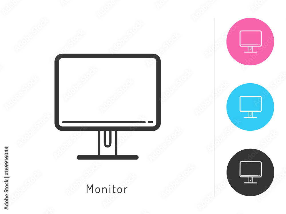 Monitor icon vector. Monitor symbol for your web site design, logo, app. One of a set of linear electronics icons. Monitor icon vector. Monitor symbol for your web site design, logo, app. One of a set of linear electronics icons.