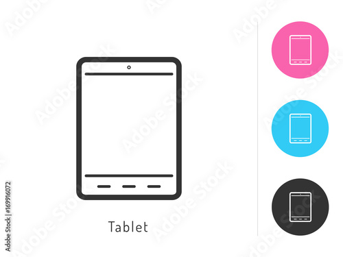 Tablet icon vector. Tablet symbol for your web site design, logo, app. One of a set of linear electronics icons.