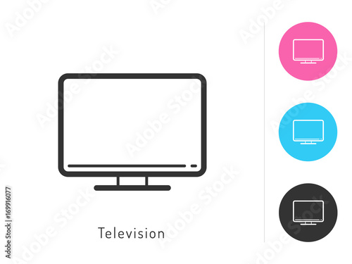 Television icon vector. Television symbol for your web site design, logo, app. One of a set of linear electronics icons.