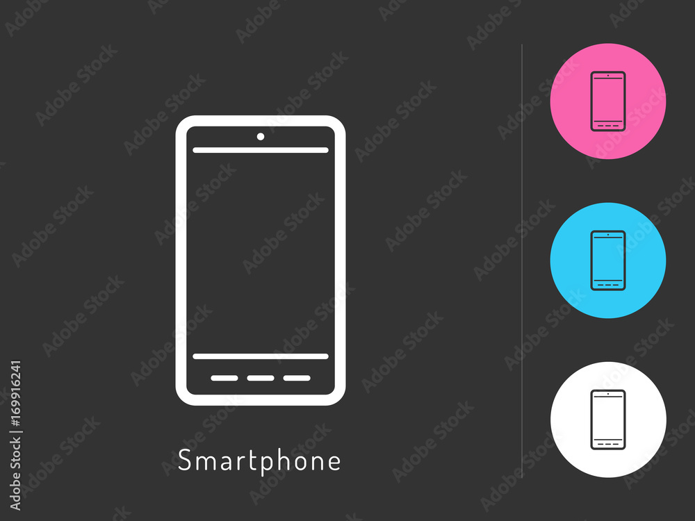 Smartphone icon vector. Smartphone symbol for your web site design, logo, app. One of a set of linear electronics icons. Smartphone icon vector. Smartphone symbol for your web site design, logo, app. One of a set of linear electronics icons.