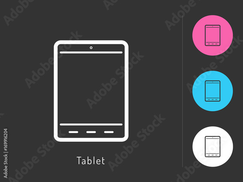 Tablet icon vector. Tablet symbol for your web site design, logo, app. One of a set of linear electronics icons.