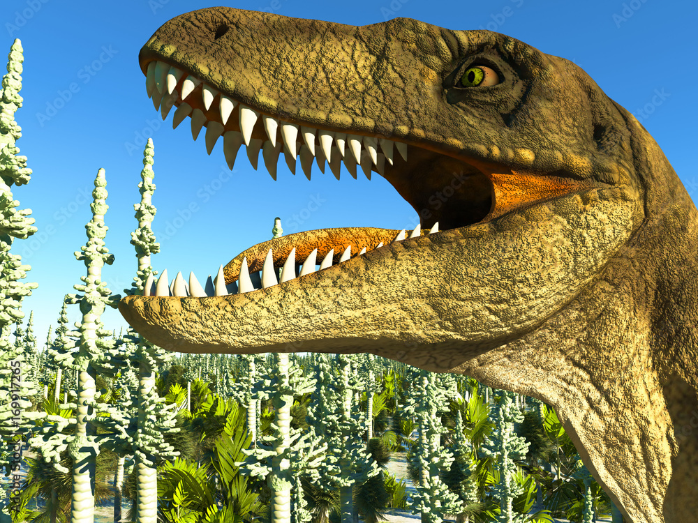 Fototapeta premium Velociraptor the dinosaur 3d rendering