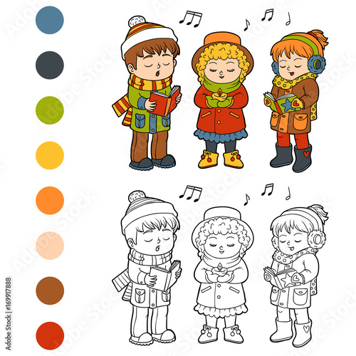 Coloring book, Kids Christmas Choir