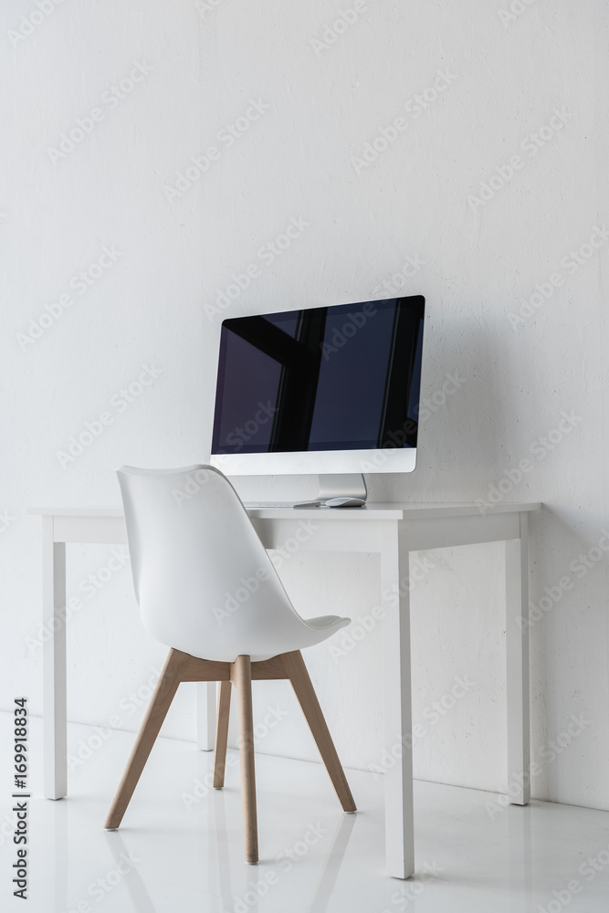 Fototapeta premium workplace with computer in modern office