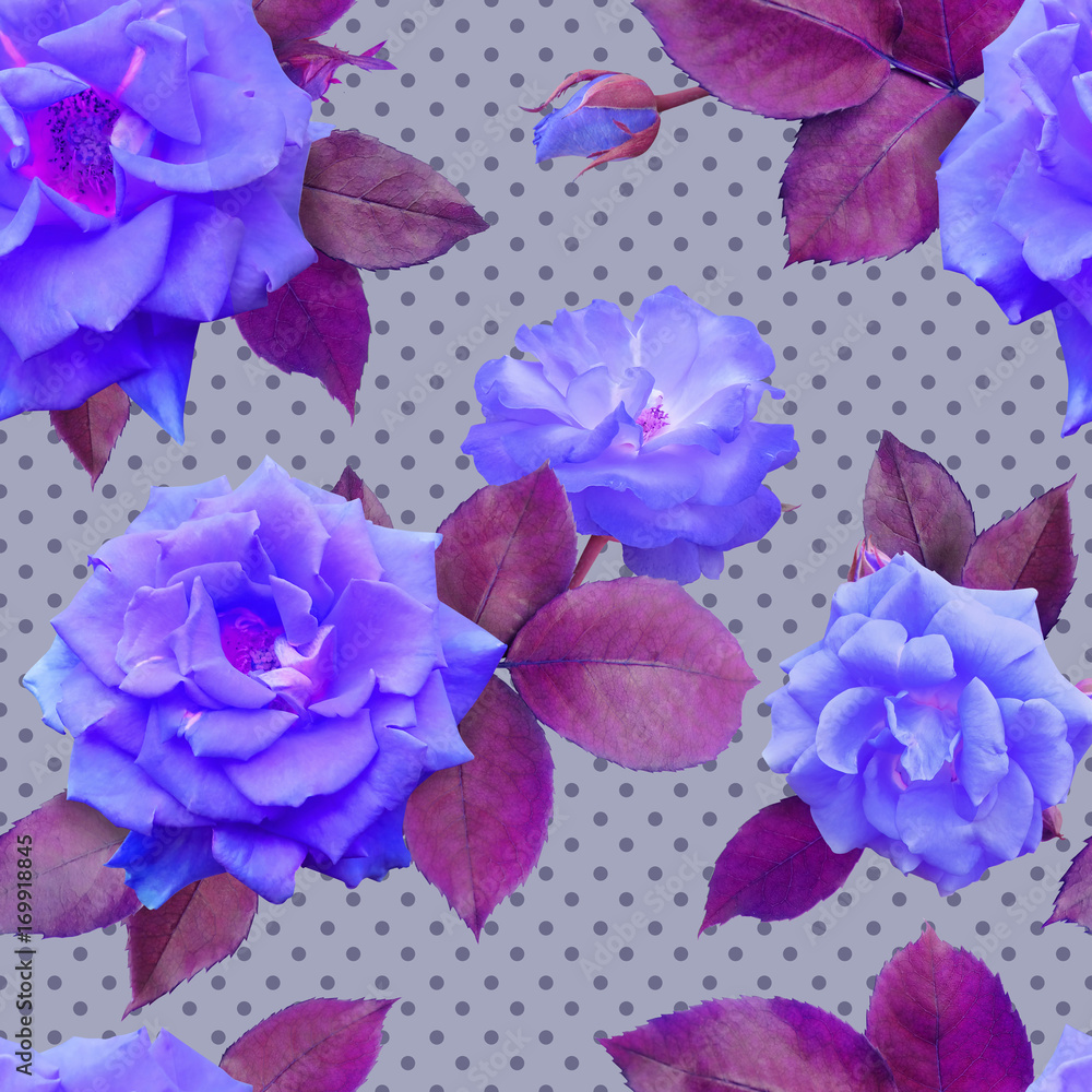 Seamless photo-realistic pattern of roses. Seamless photo-realistic pattern of roses.