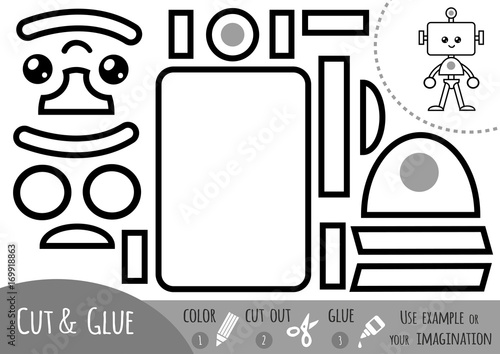 Education paper game for children, Robot