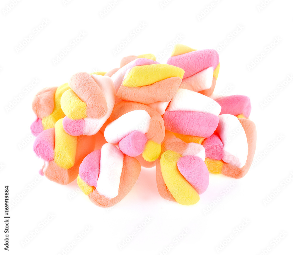 Marshmallow candy isolated on white background Marshmallow candy isolated on white background