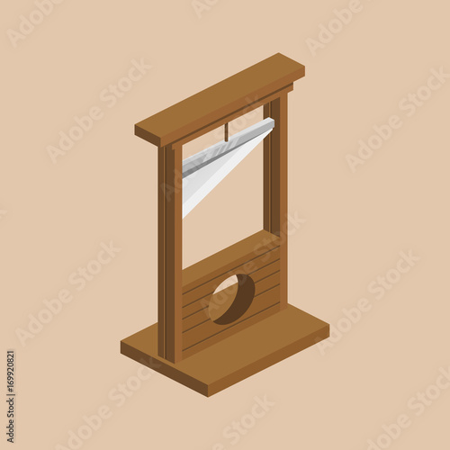 Guillotine isometric vector illustration