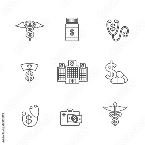 Healthcare costs and expenses showing concept of expensive health care