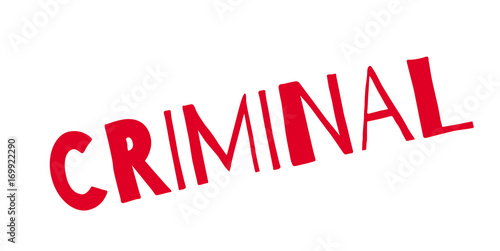 Criminal rubber stamp. Grunge design with dust scratches. Effects can be easily removed for a clean, crisp look. Color is easily changed.