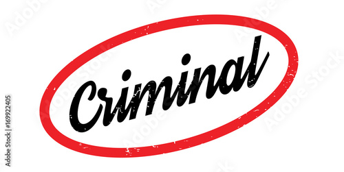 Criminal rubber stamp. Grunge design with dust scratches. Effects can be easily removed for a clean, crisp look. Color is easily changed.
