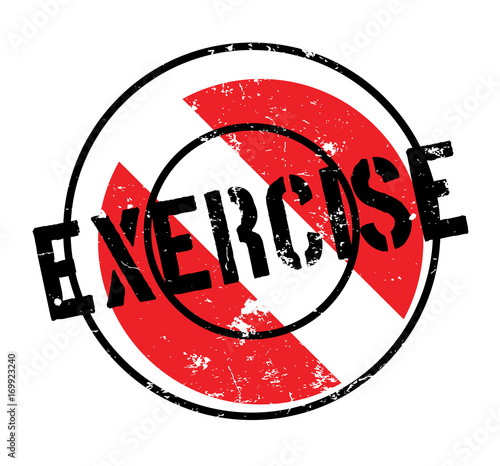 Exercise rubber stamp. Grunge design with dust scratches. Effects can be easily removed for a clean, crisp look. Color is easily changed.