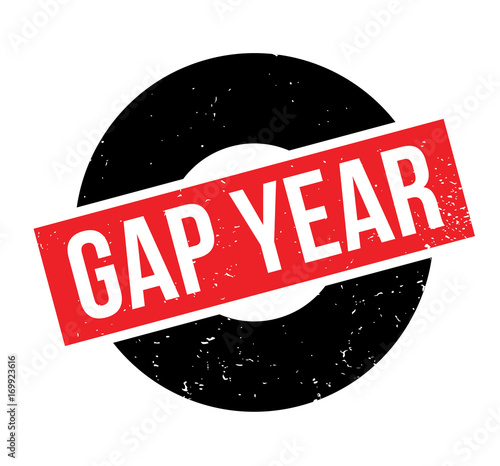 Gap Year rubber stamp. Grunge design with dust scratches. Effects can be easily removed for a clean, crisp look. Color is easily changed.