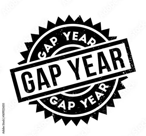Gap Year rubber stamp. Grunge design with dust scratches. Effects can be easily removed for a clean, crisp look. Color is easily changed.