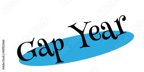 Gap Year rubber stamp. Grunge design with dust scratches. Effects can be easily removed for a clean, crisp look. Color is easily changed.