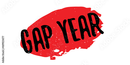 Gap Year rubber stamp. Grunge design with dust scratches. Effects can be easily removed for a clean, crisp look. Color is easily changed.